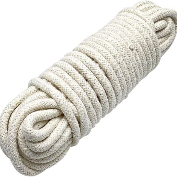 10m Corda bianca da artigianato, utilizzata per cesti intrecciati fatti a mano, articoli di artigianato, stoppini per candele ecc., 6mm, 32,8ft