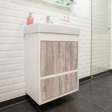 1 卷浅棕色防水可移除厨房橱柜壁纸木质乙烯基包裹橱柜罩橡木灰色木纹接触纸木质壁纸撕下并粘贴木纹接触纸 - 淺灰色 - 查看 4