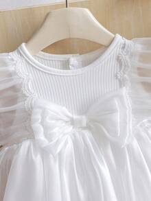 2件套新生女婴时尚公主风网纱无袖连体衣和发带套装，夏季