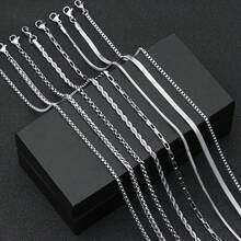 12pcs Stainless Steel Simple Hip-Hop Style Necklace Set - 23.62 Inches, Fashionable Chain Design Suitable For Casual And Outfits - Multicolor - View 4