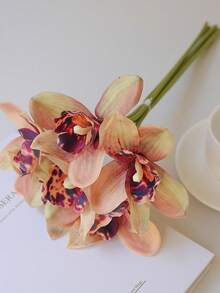 Conjunto de 6 piezas Flor simulada de Huilan de tacto manual, ramo pequeño de flores para decoración del hogar, sala de estar, mesa de comedor, adorno de flor falsa - multicolor - Ver 10