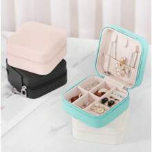 High-End Jewelry Box Portable Necklace Ring Dustproof Storage Box, Earrings Earrings Elegant Jewelry Box Leather Simple Jewelry Box With Lid, Large Capacity Jewelry Organization Box