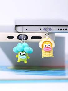 1/5pcs Funny Cartoon Vegetable Series Charging Port Dust Plug, Creative Cute Fashion Unique Broccoli, Scallion, Corn, Eggplant, Carrot Shaped 3D Resin Pendant, Transparent Silicone Smartphone Earphone Tablet Kindle Dust Plug Accessory Decoration Charm, Phone Charging Port Decor Pendant, Suitable As Small Gift, Waterproof Anti-Dust For IPhone Lightning/Type-C, Protect Phone Charging Port Firmly