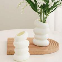 Nuevo jarrón en espiral de plástico, florero de estilo nórdico creativo para arreglos florales, recipiente decorativo, jarrón para flores secas y húmedas, imitación de esmalte, maceta de melamina