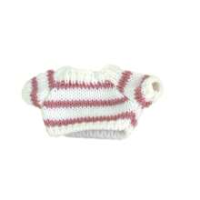 Nuevo accesorio de llavero con suéter de punto a rayas adecuado para ropa de muñeca Labbubu de 17 cm, regalo para fiesta de cumpleaños infantil