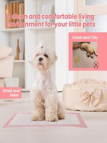 100/50/40/20pcs Super Absorbent Disposable Pet Pee Pads, Odorless Dog Training Pads, Highly Absorbent, Leak-Proof, Quick-Drying, Breathable Pet Cleaning Products - Pink - View 8