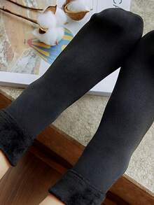 1双女士加厚保暖中筒袜，舒适家居袜，适合秋冬季穿着