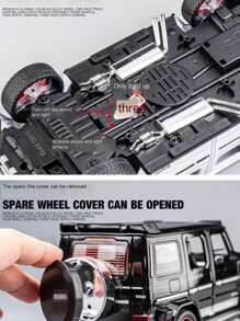Modello di auto in scala 1:24, realizzato con tecnologia di verniciatura in lega, con tetto stellato con luci e suoni, sterzo delle ruote anteriori, adatto per camera da letto e soggiorno, oggetto decorativo da collezione, regalo per feste, compleanni e rientro a scuola