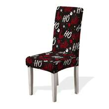 1/4/6/100 piezas Fundas de silla con estampado navideño, fundas elásticas a prueba de polvo con decoración navideña de dibujos animados para sillas del comedor, decoración navideña, fiesta festiva