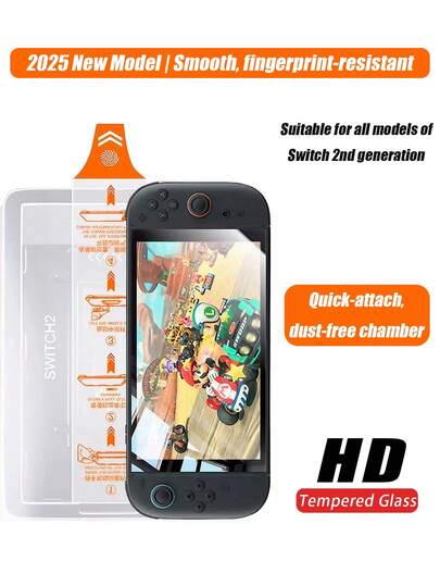 1 pieza Protector de pantalla Ultra-HD, resistente al agua, material de alta dureza anti-colisión, brillo alto-definición de cobertura completa, material adhesivo avanzado, pegado de un solo toque, aplicador de pegatina sin polvo, compatible con / OLED/ 2