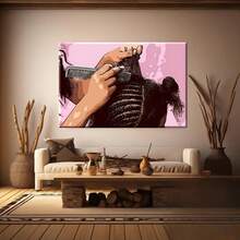 1pc African American Hair Braiding Wall Art Canvas Print - Empowering Beauty Salon Decor For Living Room, Bedroom, Or Beauty Studio - Modern Aesthetic Home Artwork - Nhiều màu - Xem 4