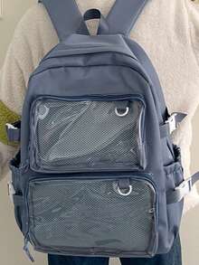 2024 New Cute JK Clear Pocket Backpack, Women Transparent Backpack, School Bag