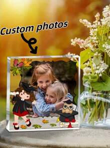Personalized Birthday Photo, Cute Colorful Acrylic Photo Block For Baby's Birthday. Celebrate Your Little One's Special Milestone. Animal Frame, Baby Photo, Aimed At Celebrating The Little One's Special Milestone. This Thoughtful Gift Is Perfect For A Baby Shower As It Can Meet The Needs Of New Parents While Adding A Touch Of Charm To Their Home Decor.