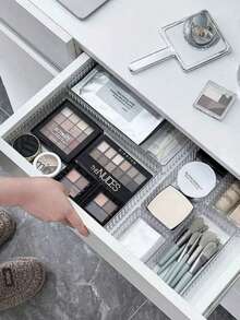 7 hộp đựng đồ trang điểm trong suốt có ngăn chia có thể tháo rời, ngăn kéo đựng đồ trang điểm có thể xếp chồng lên nhau cho mặt bàn phòng tắm, hộp đựng đồ trang điểm đa năng – Di động, tiết kiệm không gian (Nhiều màu, S/M/L/XL) - Nhiều màu - Xem 5