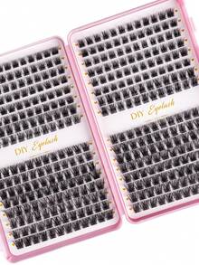 384pcs/32rows Cluster False Eyelashes, Glue Sealed, With Applicator, D-Curl Lash Clusters, 8-16mm, Eyelash Clusters, False Lashes, Eyelash Extensions, 3D Lashes, Individual Lashes, Natural Lightweight Lashes, Eyelash Extensions, Easy To Apply Lashes, DIY Segmented Lashes, Thick Curled Lashes, Segmented Lashes - Black - View 4