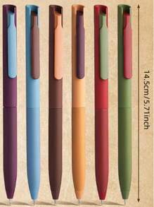 6 Stücke/Set Retro Dopamin Mehrfarbige Druckball-Kugelschreiber, 0,5 mm schnell trocknende Stifte für Handlettering, Zeichnen, Notizen, Schulmaterial, Schulanfang