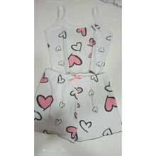 Kit 2 Baby Dolls Female Plain Black And Heart – Comfortable Doll Shorts Sexy Pajamas Summer Blogger - Đen và trắng - Xem 8