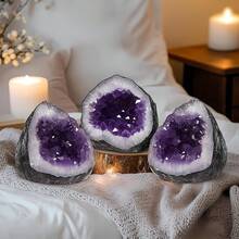 Amethyst Crystal Gemstones And Healing Stones Rock Geodes Purple Space Decoration Quartz Chakra For Crafts Reiki Protection Bulk Agate Raw Large Towers Real Decorations Home Natural Cluster Collection - 500-600g - Xem 9