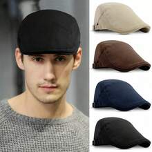 1 Piece Of Adjustable Men's Cotton Beret - Classic Beret, Adjustable Casual Hat Style Suitable For Men, Machine Washable, Easy To Maintain - Black - View 3