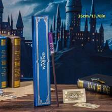 Warner Bros 1 Pieza Juego de Varita de Harry Potter - Varita de Hermione, Varita fabricada con resina finamente detallada con un núcleo de acero en su interior, perfecta para disfraces de Halloween, actuaciones en el escenario, cosplay y juegos de roles. Presentada en una caja de regalo de lujo con estampado de lámina azul, incluye un boleto de "Correo Lechuza" con estampado de lámina de ida y vuelta. Un artículo de coleccionista ideal y un regalo pensativo.