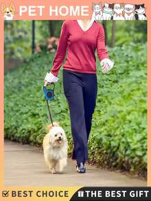 1Pc 3m Dog Leash For Small Dogs Cat Automatic Retractable Durable Nylon Lead Puppy Outdoor Travel Walking Hiking Traction Rope, Dog Leash For Small Dogs, Leash For Small Dogs, Dog Leashes, Small Dog Leash, Puppy Leash - View 5