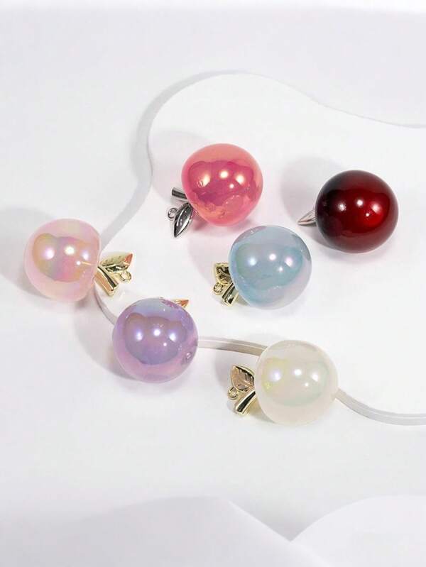 2pcs/Set Fashionable Creative Acrylic Transparent Apple Decor, Keychain Pendant For Gift, Bag Accessory, Wholesale