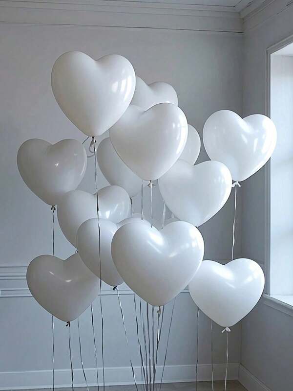 10 Stücke - 200 Stücke 10 Zoll weiße herzförmige Latex-Ballons, ideal für Geburtstagsparty Dekoration, Valentinstag Dekoration, Liebesausdruck, Antrag, Verlobung, Hochzeit, Raum Dekoration, Outdoor Fotoprops