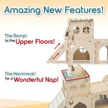 ®  Large Rabbit Hideout And Castle - Easy To Assemble Wooden Houses And Hideouts With Ramps And Tunnels Bunny Castle And Rabbit House For Rabbits To Hide And  Indoor - 1 - View 4