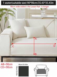 1pc Waterproof, Oil-Proof Sofa Seat Cushion Cover, All-Season Design, Anti-Stain, Anti-Scratch, Anti-Slip, Dustproof, Washable, Non-Fading, Suitable For Bedroom, Office, Living Room, L-Shaped Sofa 1-4 Seats