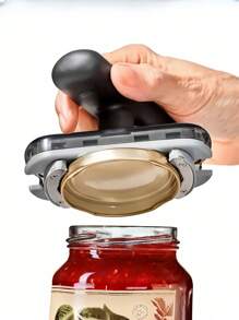 1pc Multi-Function Bottle Opener, Household Kitchen Tool, Non-Slip Jar Lid Remover, Effortless Opener