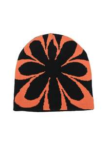 1 pieza Gorro de punto con gráfico, gorra de punto versátil y cálida, otoño/invierno