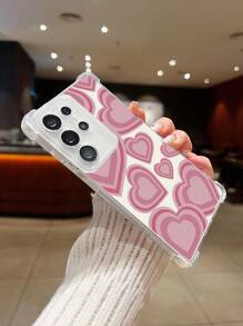 1pc New Minimalist Heart-Shaped Anti-Drop Transparent TPU Protective Case, Compatible With Apple, 16, 16 Plus, 16 Pro Max, 16 Pro / 11, 15 Pro Max, 14 Pro Max, Galaxy, SAM, Realme C15, Infinix Hot30i, K60 Ultra Waterproof Shockproof Scratch Resistant