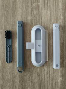 Brosse double-action pour enlever les poils d'animaux - lavable et réutilisable, idéale pour les poils de chien sur les tapis et les canapés, outil de nettoyage facile avec des poils bleus et gris, manche en plastique durable, outil pour retirer les poils d'animaux
