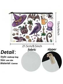 1 pieza Bolsa de maquillaje con estampado divertido de abuela, de poliéster, sin olor, con cremallera, multifuncional, con cremallera ligera, bolsa de maquillaje de viaje para mujer, artículos esenciales de viaje para vacaciones, verano, vuelta al colegio, bolsa escolar, bolsa de viaje para mujeres, bolsa de maquillaje para viaje