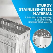 HOMEandI Silverware Drying Basket Kitchen Sink Utensil Holder Replacement Thin Dish Drying Rack Countertop Organizer Stainless Steel 304 Flatware Cutlery Caddy Hold For Dish Drainer 2 Compartments - Medium-2Compartments - View 6