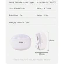 Cortaúñas eléctrico recargable por USB - Automático, portátil, multifuncional, con diseño anti-pellizco para manos, pies y uñas