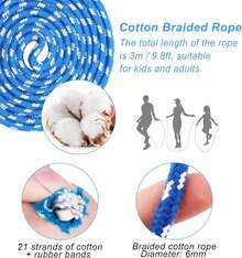 Jump Rope For Women Men  S,   Adjustable Wooden Handle Skipping Rope For Adult Boys Girls Fitness Exercise Outdoor Activity (Blue)