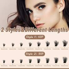 DlY Eyelash Extension Set, 400 D-Curl Individual Eyelash Sets With Eyelash Bond And Seal, Applicator And Remover - For DlY Eyelash Extensions At Home (60D-80D, D-Mix 9-16mm Sets) - 黑色 - 查看 3