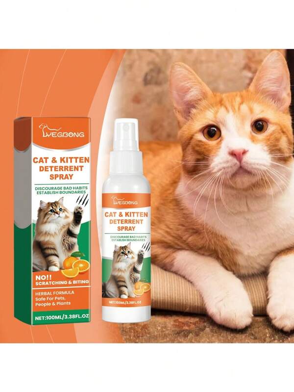 1pc Cat Grooming Spray, Gentle Ingredients Reduce Cat Scratching And Chewing, Home Protection Spray (100ml)