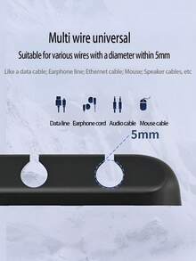 1 pieza Organizador de cables con múltiples ranuras - Clip de gestión de cables universal y duradero adecuado para escritorio de oficina, coche y hogar - Multicolor - Ver 5