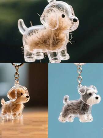 1pc Pet Hair Keychains, Cute Pendant, Accessory, Capsule Collection, Creative Cartoon Animal, ABS Plastic Backpack For School Animal