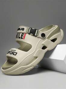 Men's And Women's Slippers With Thick Soles For Height Increase, Anti-Slip, Wear-Resistant, Soft Sole And Soft Surface, And Comfortable, Suitable For Couples, Outdoor Dating, Gatherings, Color-Blocking, Letter Printing, Casual Fashion, Versatile , Men's And Women's Single-Bandippers, Comfortable Beach Shoes For Outdoor Activities, Suitable For Both Men And Women, Perfect For Summer Leisure, Work And Travel.