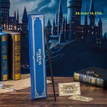 Warner Bros 1 Pieza Juego de Varita de Harry Potter - Varita de Hermione, Varita fabricada con resina finamente detallada con un núcleo de acero en su interior, perfecta para disfraces de Halloween, actuaciones en el escenario, cosplay y juegos de roles. Presentada en una caja de regalo de lujo con estampado de lámina azul, incluye un boleto de "Correo Lechuza" con estampado de lámina de ida y vuelta. Un artículo de coleccionista ideal y un regalo pensativo.