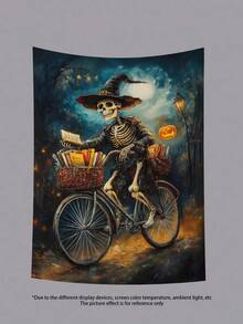 万圣节鬼魂挂毯系列南瓜灯黑暗城堡趣味鬼魂阅读万圣节横幅南瓜装饰秋季装饰挂毯墙艺术家居装饰