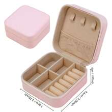 High-End Jewelry Box Portable Necklace Ring Dustproof Storage Box, Earrings Earrings Elegant Jewelry Box Leather Simple Jewelry Box With Lid, Large Capacity Jewelry Organization Box