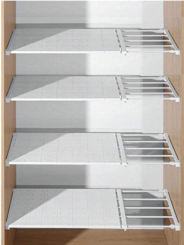 1pc Cabinet No Drill Divider Shelf Storage Organizer, Adjustable Closet Rack For Wardrobe, Cabinet, Shoe Rack, Kitchen Sink Storage Holder