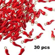 [Quantità] Pezzi Vividi Pendenti Multicolore 3D a Forma di Peperoncino Rosso, Adatti per Realizzare Orecchini, Collane, Bracciali e Portachiavi - Accessori per la Realizzazione di Gioielli in Stile Piccante