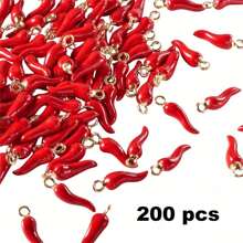 [Quantità] Pezzi Vividi Pendenti Multicolore 3D a Forma di Peperoncino Rosso, Adatti per Realizzare Orecchini, Collane, Bracciali e Portachiavi - Accessori per la Realizzazione di Gioielli in Stile Piccante