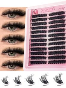 54/192/216/240pcs Cluster Lashes DIY Eyelash Extension C Curl Long Individual Lashes Mixed Tray Faux Mink Lash Clusters Extensions - C - View 7