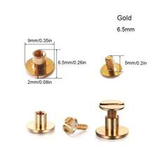 20pcs Leather Craft Solides Nail Bolt Bookkeeping Round Head Screw Strap Rivets Screw For Luggage Clothe,Bag,Shoe 5/6.5/8mm - Multicolor - View 2